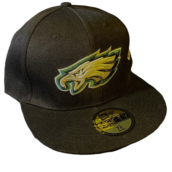 Philadelphia Eagles New Era 59Fifty Fitted Cap Black Baseball Hat NFL - Picture 5 of 11